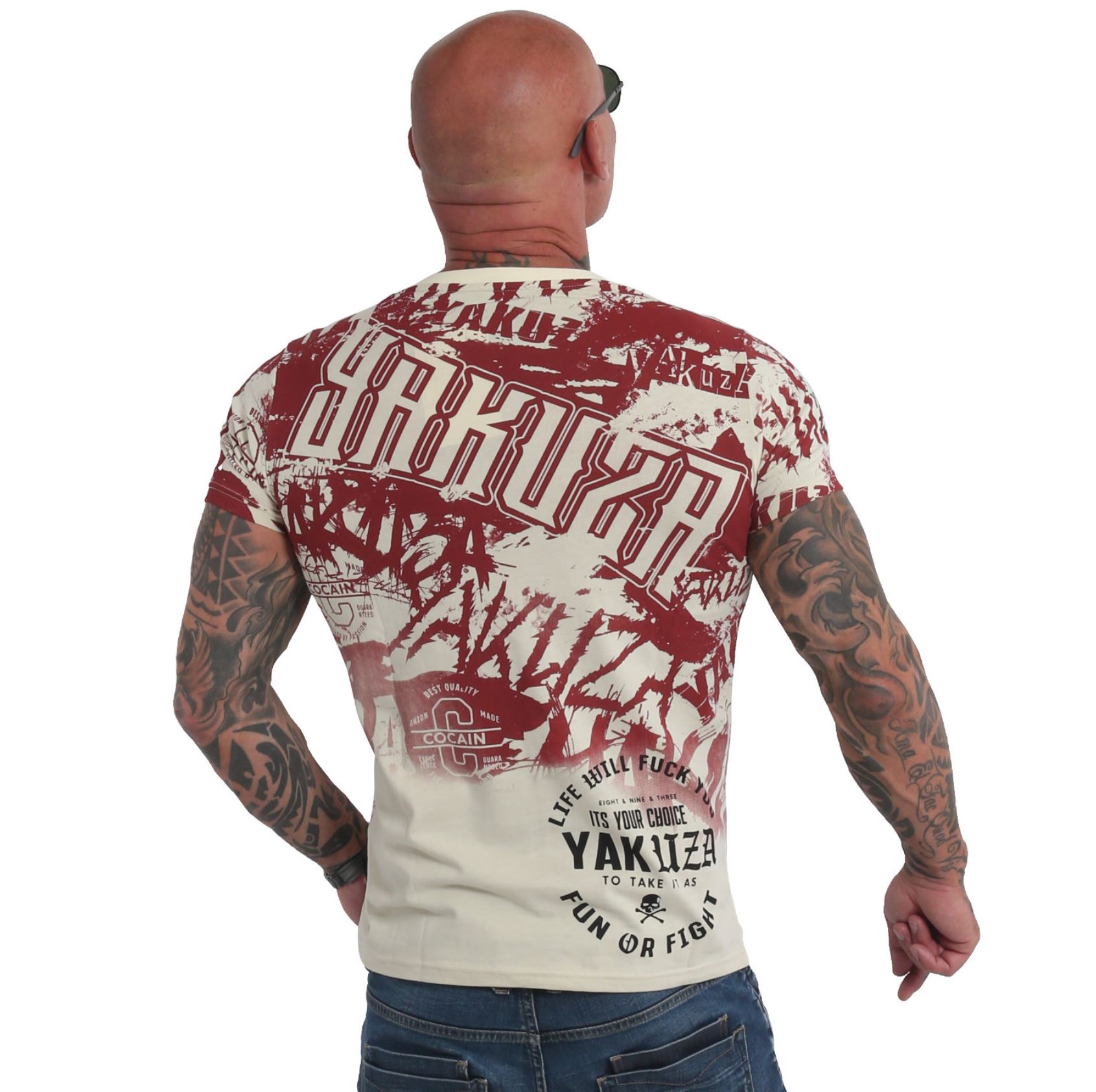 YAKUZA INK Life Allover T-shirt White/Red