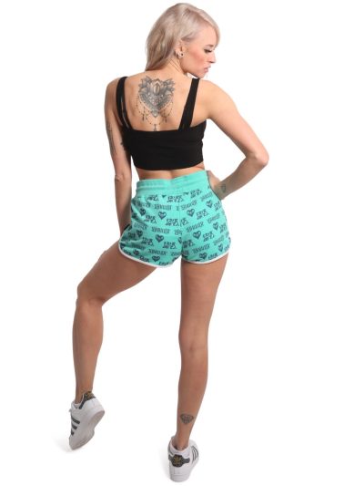 YAKUZA Logo Love Sweat Shorts Turquoise