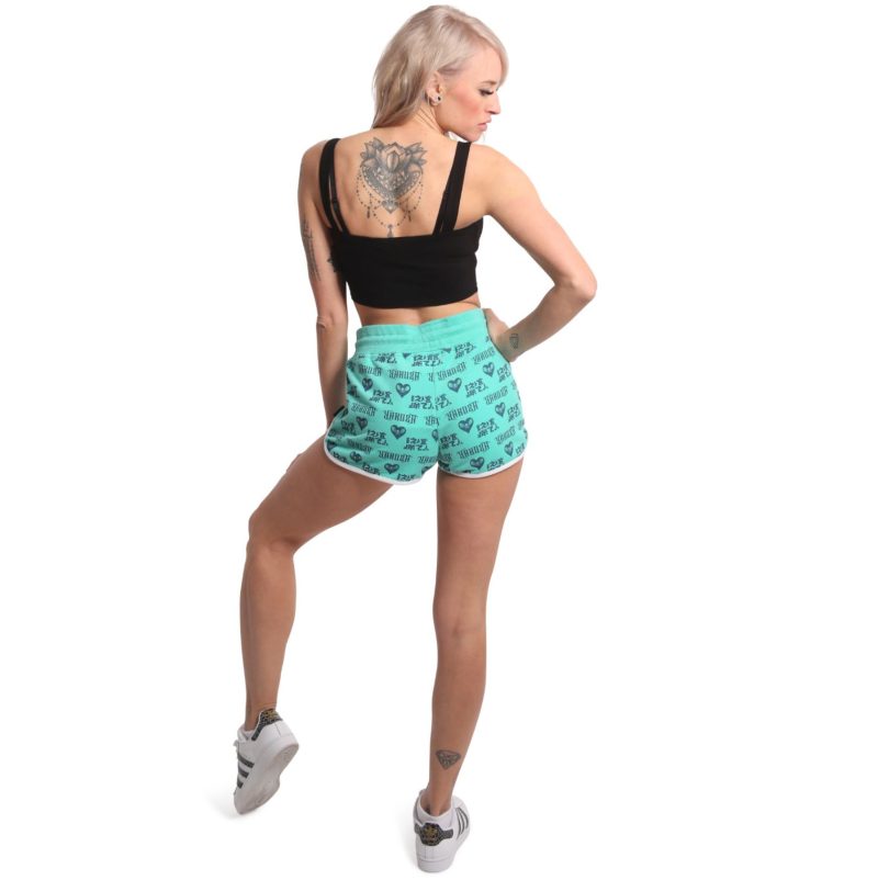 YAKUZA Logo Love Sweat Shorts Turquoise
