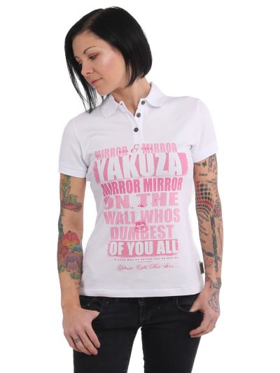 YAKUZA INK Mirror Pique Polo Shirt, White