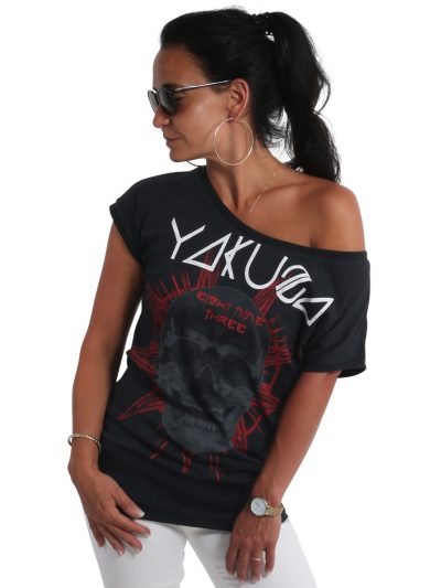 YAKUZA Supernova Wide Crew Neck T-shirt, Black
