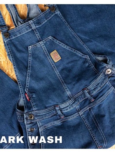 GAZOZ Men Denim Dungarees farkkuhaalarit