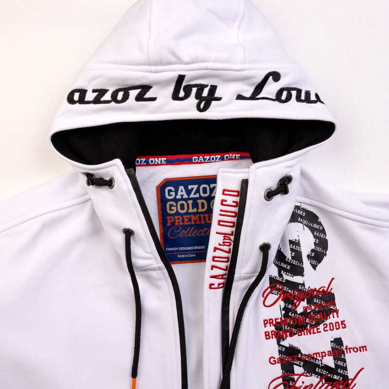 GAZOZ Original Zipper Hoodie White