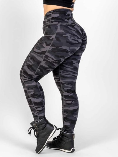 BRASIL BEAUTY Beverly Cross Waist Pocket Leggings Dark Camo