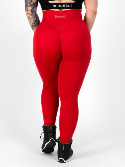 BRASIL BEAUTY Camila Seamless Scrunch Leggings Red