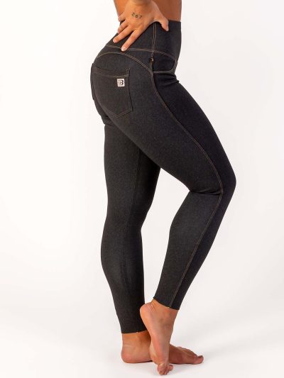 BRASIL BEAUTY Denim-Look Thermo Leggings Anthra