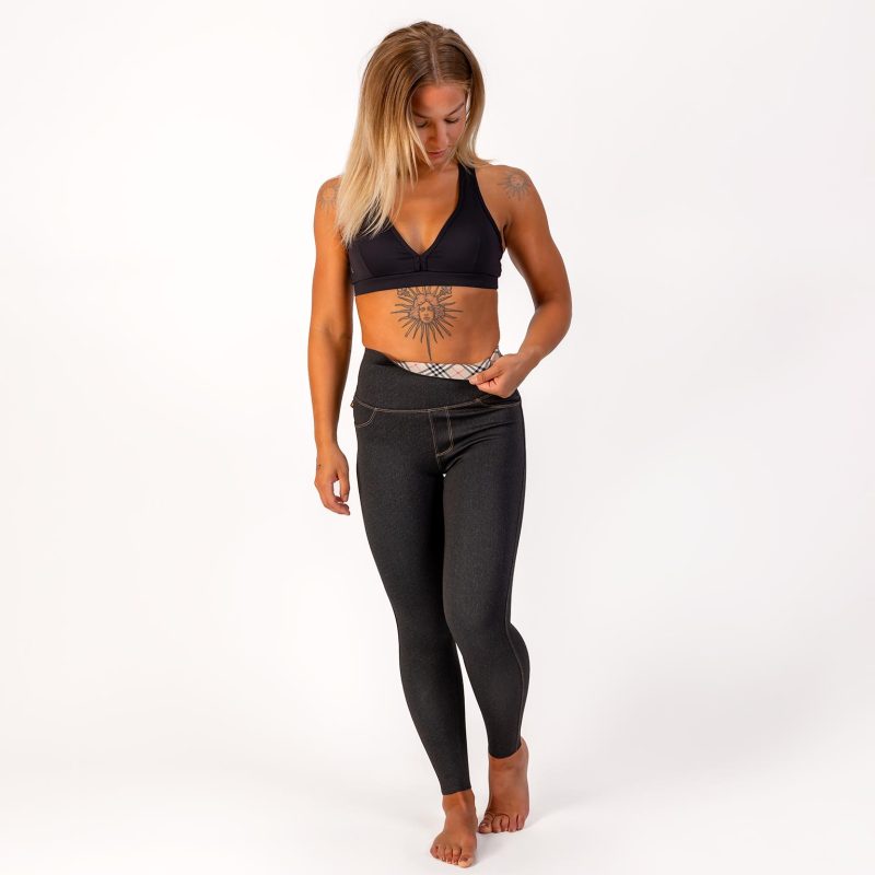 BRASIL BEAUTY Denim-Look Thermo Leggings Anthra