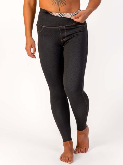 BRASIL BEAUTY Denim-Look Thermo Leggings Anthra