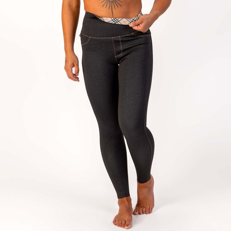 BRASIL BEAUTY Denim-Look Thermo Leggings Anthra