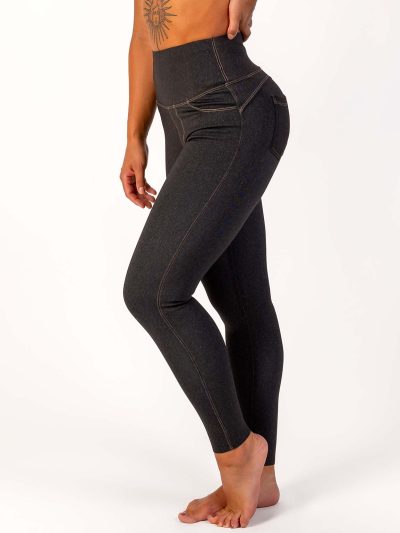 BRASIL BEAUTY Denim-Look Thermo Leggings Anthra