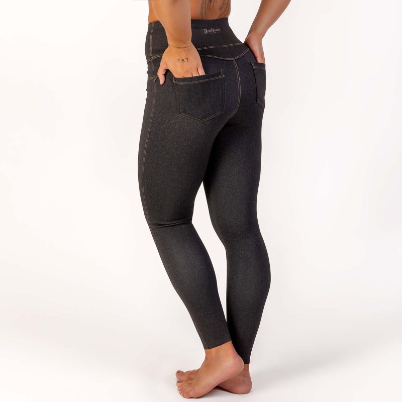 BRASIL BEAUTY Denim-Look Thermo Leggings Anthra