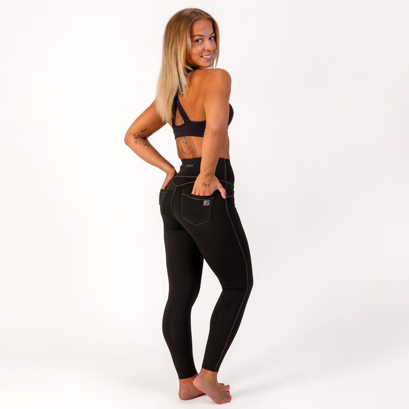 BRASIL BEAUTY Denim-Look Thermo Leggings Black