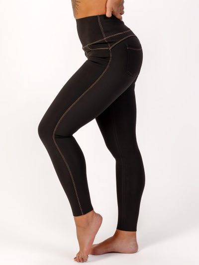 BRASIL BEAUTY Denim-Look Thermo Leggings Black