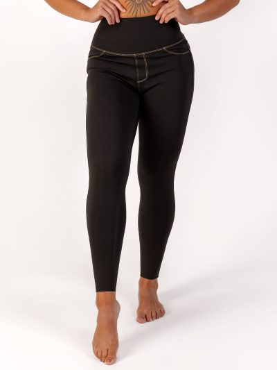 BRASIL BEAUTY Denim-Look Thermo Leggings Black