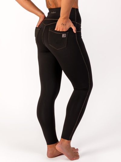 BRASIL BEAUTY Denim-Look Thermo Leggings Black