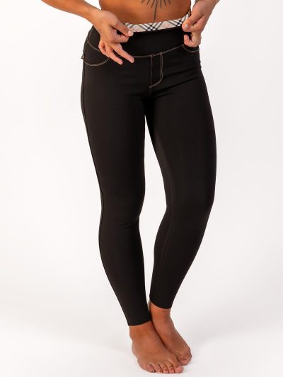 BRASIL BEAUTY Denim-Look Thermo Leggings Black