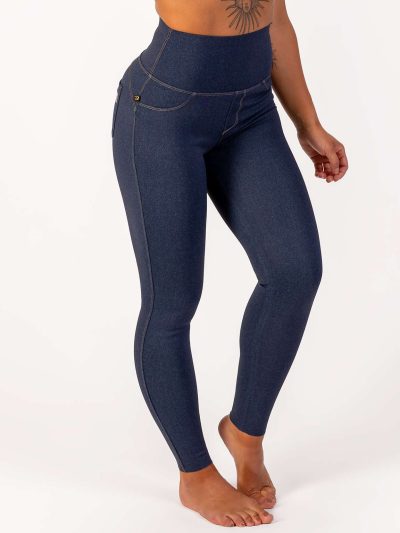 BRASIL BEAUTY Denim-Look Thermo Leggings Dark Blue