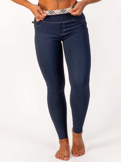 BRASIL BEAUTY Denim-Look Thermo Leggings Dark Blue