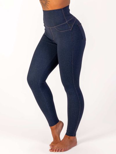 BRASIL BEAUTY Denim-Look Thermo Leggings Dark Blue