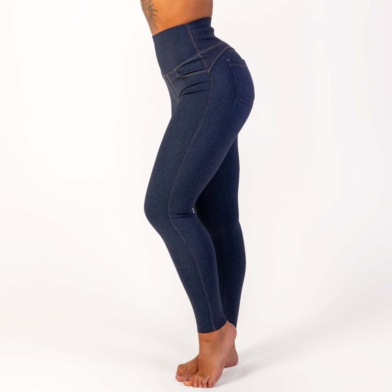 BRASIL BEAUTY Denim-Look Thermo Leggings Dark Blue